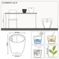 CLASSICO Color LS Self-Watering Round Planter Dimensions