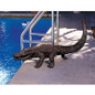 Gator on the Prowl Spitting Bronze Alligator Garden Statue By The Pool