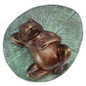 Spitting Frog on Lily Pad Bronze Garden Statue Rear View