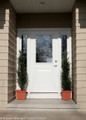 Patti O Japanese Holly Shrubs in Front Porch Garden Containers