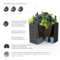 Slat Planter self watering infographics