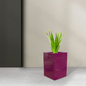 Miami Short Corner Planter Gloss Eggplant