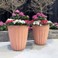 Pleat Planter with flowering plants