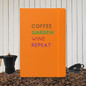 Coffee Garden Wine Repeat Hardcover Gardening Journal -  Hardcover Bound Notebook Orange Front