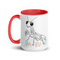 Pray, Love, Eat Coffee Mug -  White Ceramic Mug With Color Inside Red  Oz Left