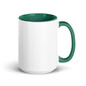 Gardeners Gonna Garden Coffee Mug -  White Ceramic Mug With Color Inside Dark Green  Oz Right