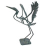 Winged Salute to the Sun Contemporary Crane Bronze Statue Side View