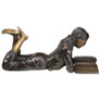 Young Scholar Reading Girl Bronze Garden Statue Other Side
