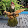 Butterfly Back Gnome Statue in the Garden