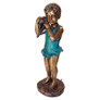 Sea Shell Sounds Standing Girl Cast Bronze Garden Statue