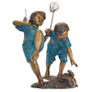 Double Trouble, Fishing Boys Cast Bronze Garden Statue