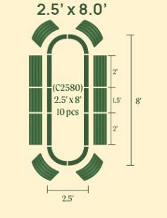 2.5x8 Raised Garden Bed