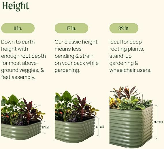 Vego Garden Raised Garden Bed Heights