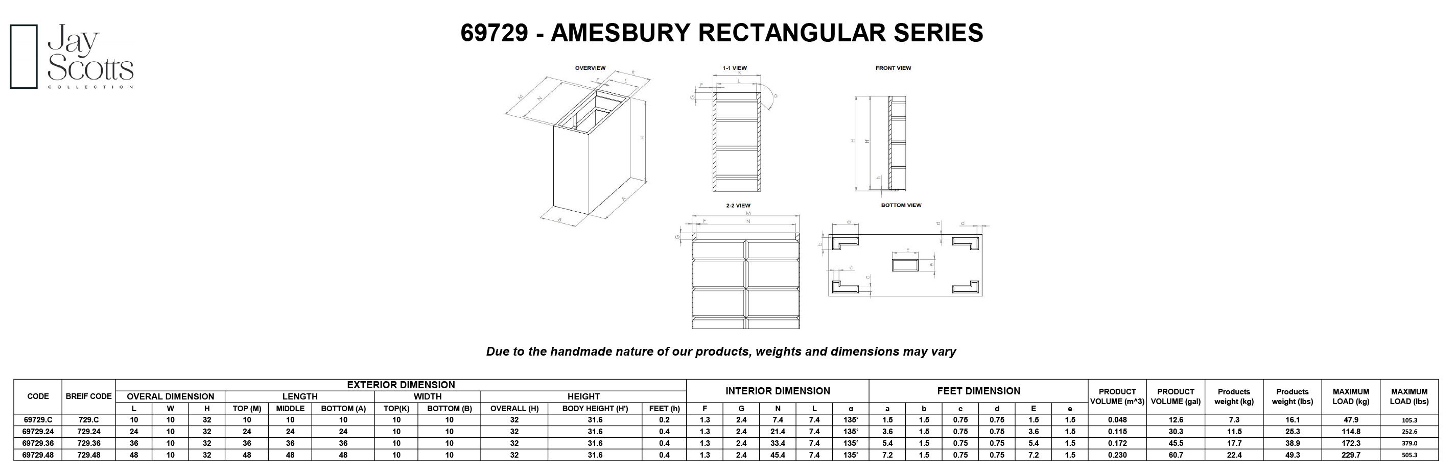 Amesbury Tall Corner Planter Dimensions
