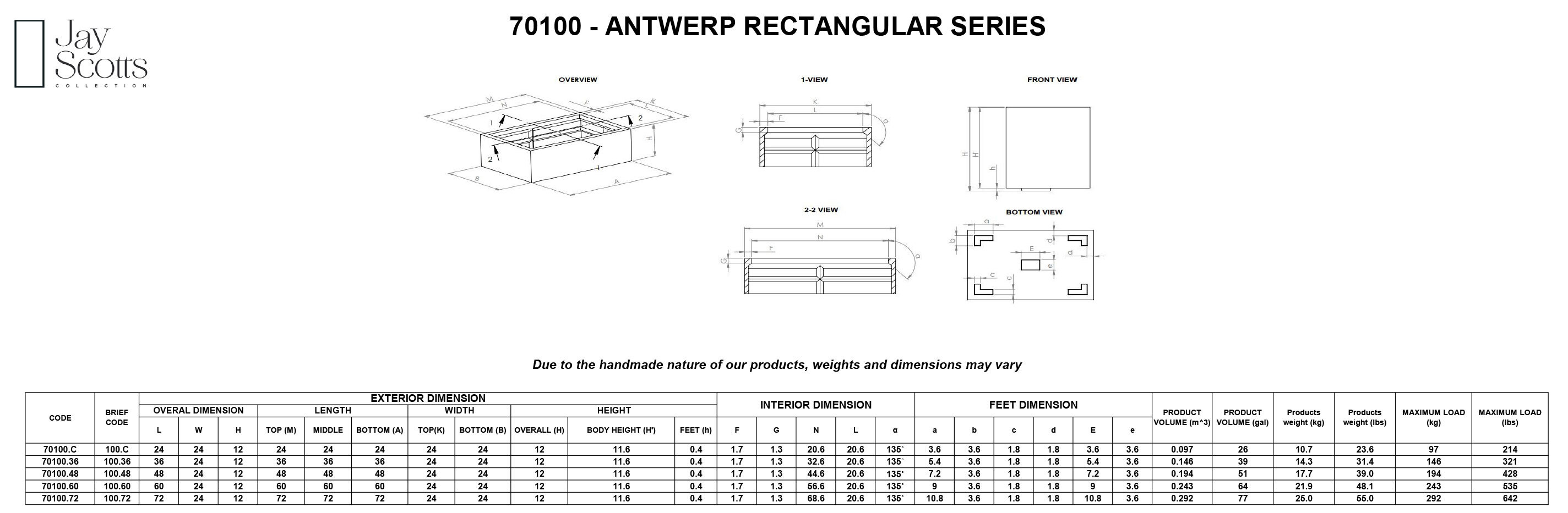 Antwerp Corner Planter Dimensions