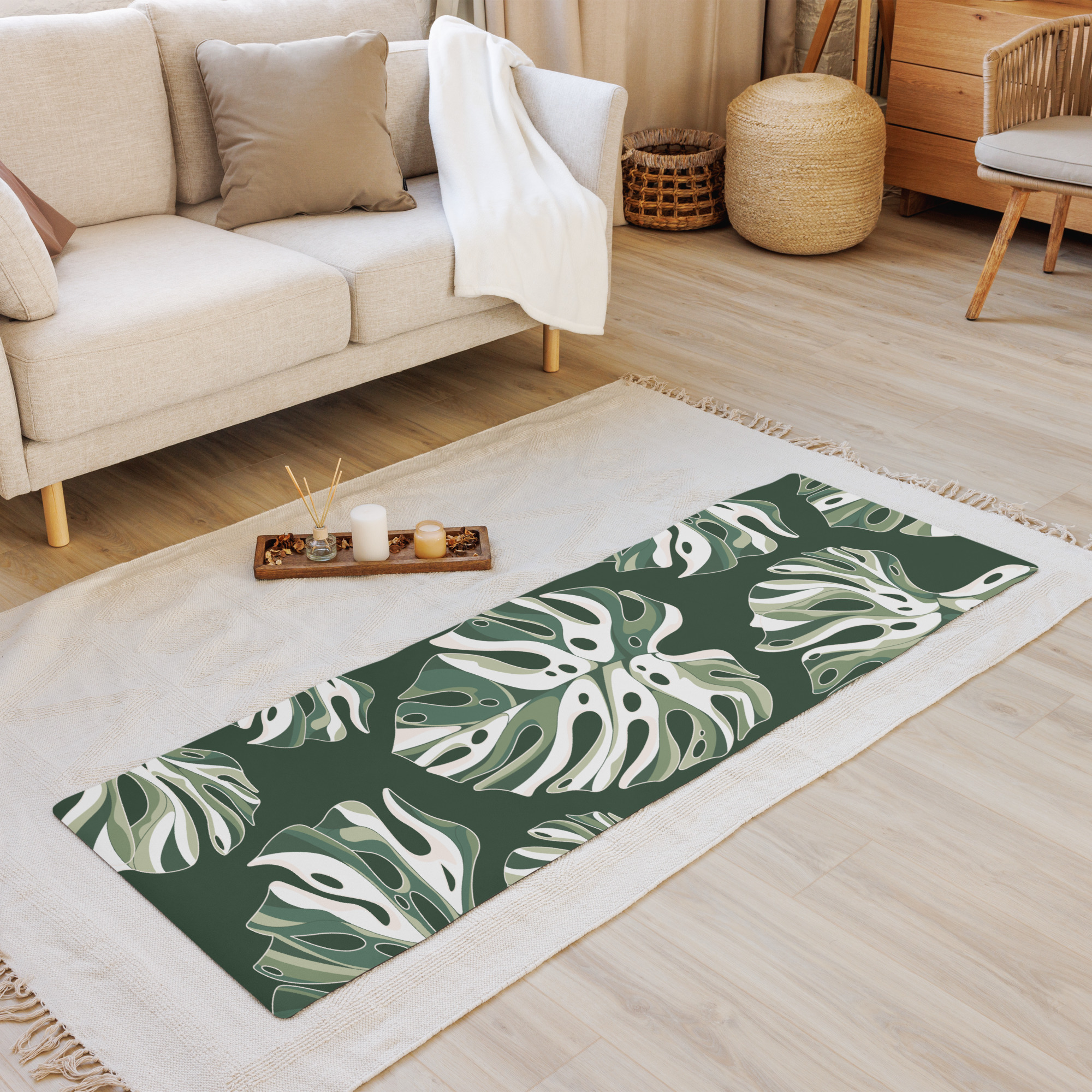 Variegated Monstera Albo Yoga Mat | Plant Addicts
