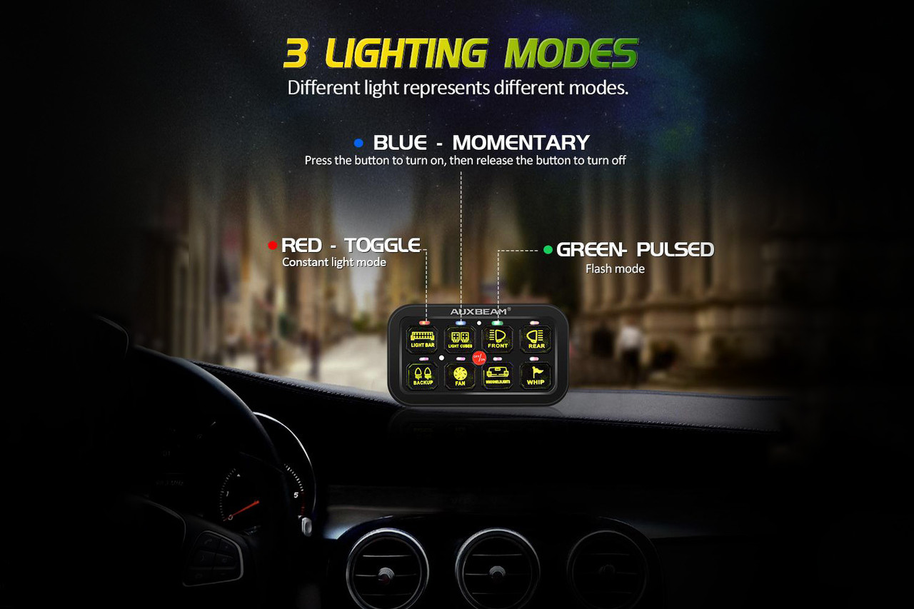 Multifunction RGB Switch Panel with Bluetooth Controls