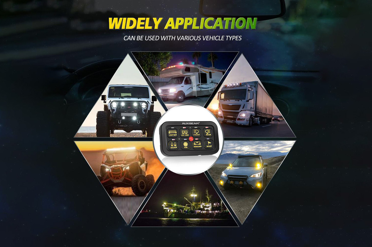 Multifunction RGB Switch Panel with Bluetooth Controls