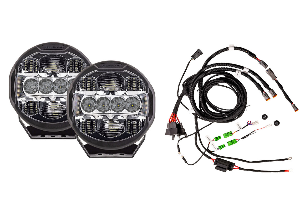 Scope 9" LED Driving Lights (Combo) with Wiring Harness