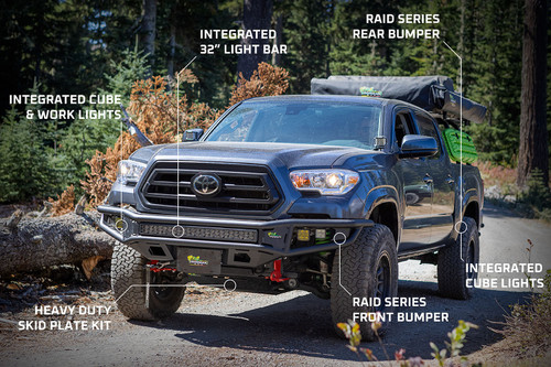 Raid Armor Package | Front Bumper | Rear Bumper | Skid Plate | Suited for 2016-2021 Toyota Tacoma