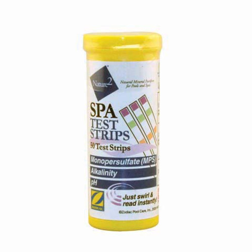 Nature 2 Spa Test Strips 50 count.  Tests for MPS, Alk, pH 