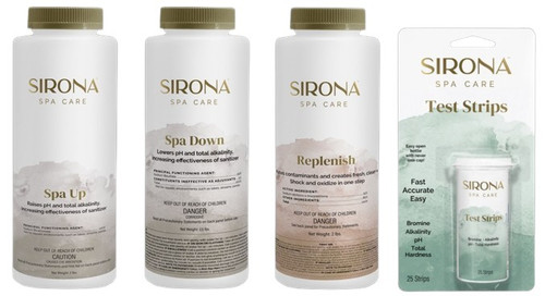 Sirona Chlorine Cold Plunge Kit- Replenish, Sirona Spa Up, Sirona Spa Down & Sirona Test Strips