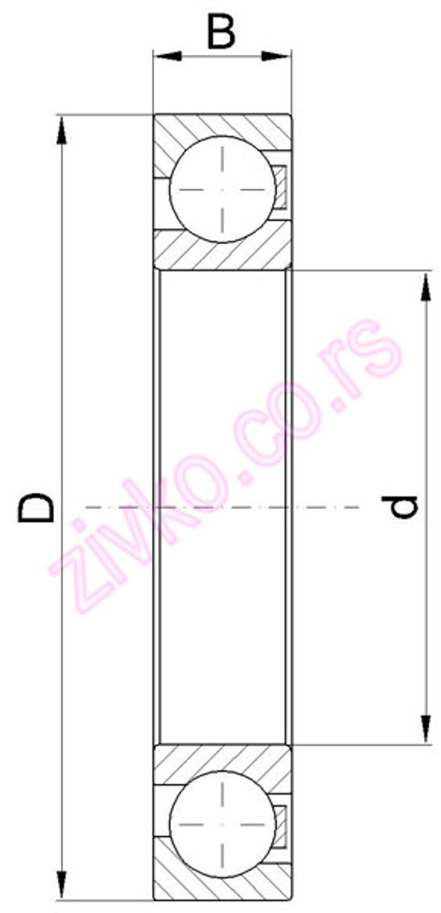 Drawing 7306 2RS TN