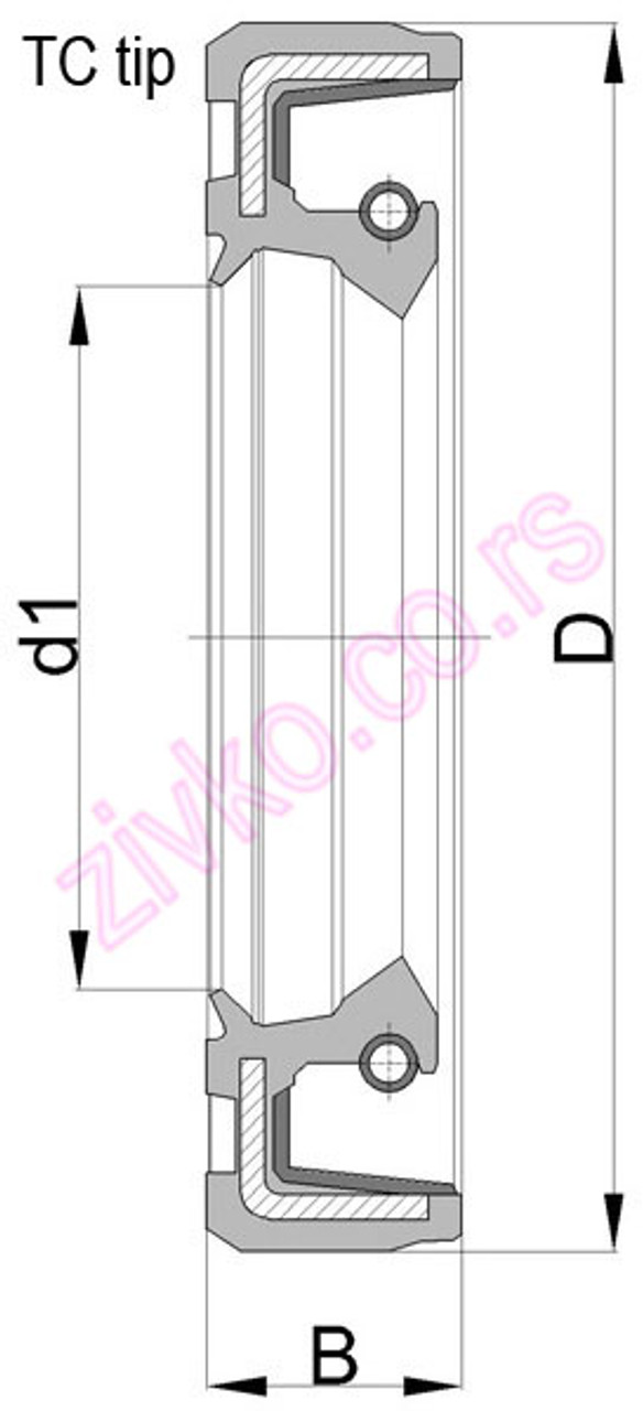 Drawing 40x65x8