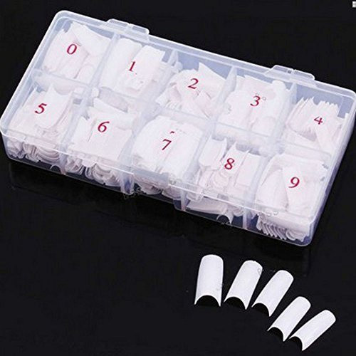 Princess Nail Ultra White Half Well Tips - 500pc Bag