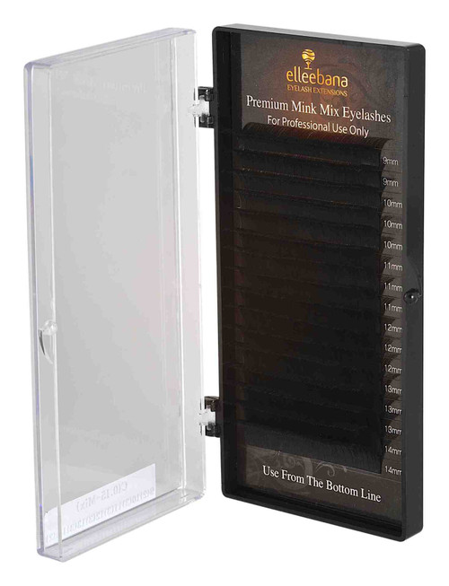 Elleebana D curl 0.20 faux mink individual lash extensions for dramatic volume and lift in professional salon lash sets