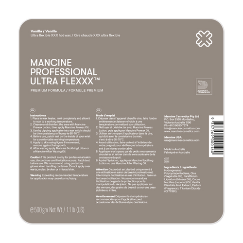 Mancine Flextek Vanilla Hot Wax Australia | Ultra Flexxx Range | Gold Coast & Brisbane