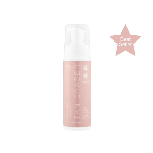 Vani-T Australia Tan Eraser Tan Removal Mousse 200ml professional tanning product Gold Coast Brisbane Australia Wide, Self tan remover mousse for spray tan preparation, Beauty therapist preparing client skin before tanning service, Tan removal product for smooth even results, Profile Salon Supplies Vani-T tanning range