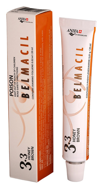 Belmacil tint honey brown number 3.3 professional lash and brow tint for warm golden brown colour enhancement in salon tinting services
