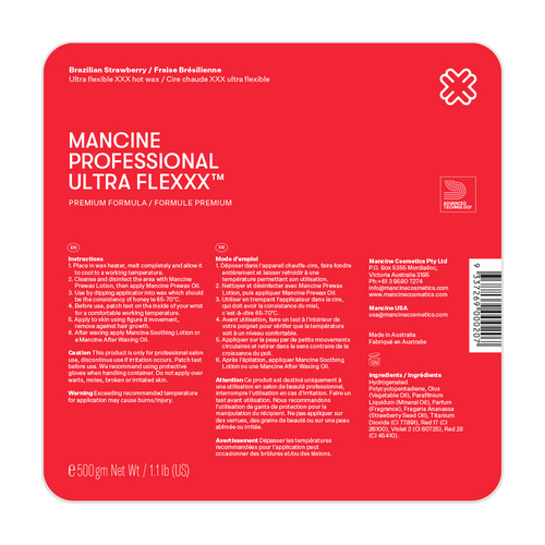 Mancine Professional Ultra Flexxx Hot Wax Brazilian Strawberry 500g