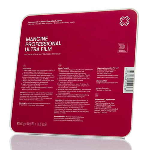 Mancine Professional Ultra Film Pomegranate Hot Wax 500g