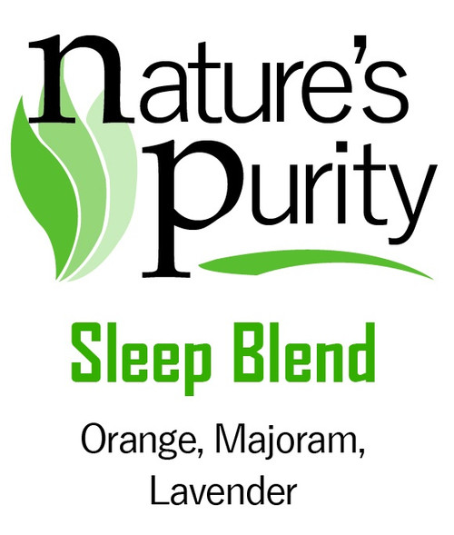 Natures Purity Sleep Blend essential oil for relaxation and restful sleep, Calming essential oil blend with lavender marjoram and orange oils, Aromatherapy sleep oil designed to promote relaxation and better sleep, Professional essential oil blend for massage and bedtime routines, Natures Purity Sleep Blend packaging for salon and home use