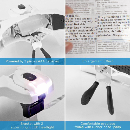Eyelash Extension Magnifying Glasses with LED Light Profile Salon Supplies and Education