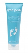 Lyco’pedi by Lycon smoothing cream professional pedicure foot care cream Gold Coast Brisbane Australia Wide, Close-up of foot cream applied during salon pedicure finishing treatment, Beauty therapist massaging smoothing cream into feet in spa pedicure service, Salon pedicure treatment finishing step with hydrating foot cream, Profile Salon Supplies Lyco’pedi smoothing cream packaging Gold Coast Brisbane Australia Wide