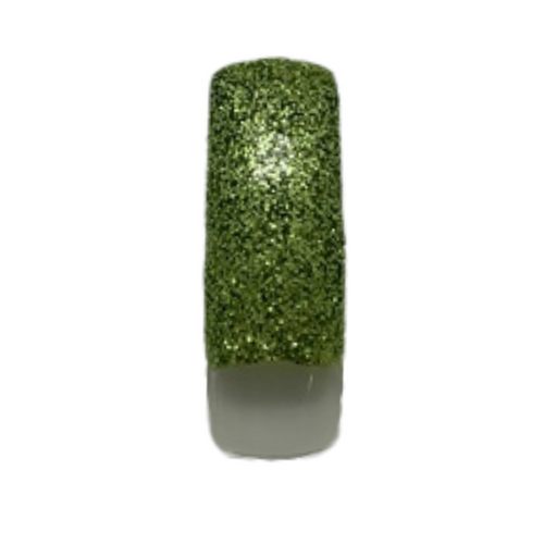 Pre Designed Lime Green Glitter Tips 70pc (Discontinued Item)