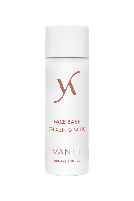 Vani-T Australia Face Base Glazing Milk 100g professional makeup primer Gold Coast Brisbane Australia Wide, Glowing skin preparation product for makeup artists, Beauty therapist applying luminous face base before makeup, Hydrating glazing milk for radiant complexion, Profile Salon Supplies Vani-T Face Base Glazing Milk