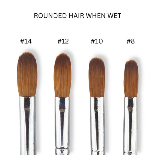 ACOS acrylic brush made with kolinsky sable hair for professional nail application, Premium acrylic nail brush for precise sculpting and product control, Close up of kolinsky nail brush for salon acrylic nail services, Professional nail brush for acrylic application and feathering technique, ACOS acrylic brush for nail technicians and salon use