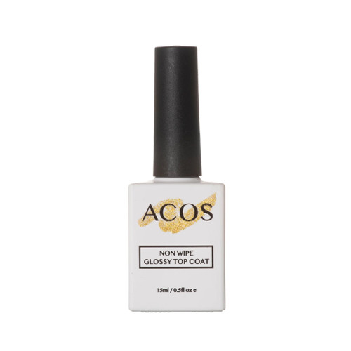 ACOS Gel Top Coat 15ml ultra shine LED UV curable nail top coat Gold Coast Brisbane Australia Wide, Professional gel manicure finishing coat for nail technicians, High gloss protective gel top coat for acrylic and gel systems, Salon nail technician applying shiny gel top coat finish, Profile Salon Supplies ACOS Gel Top Coat packaging