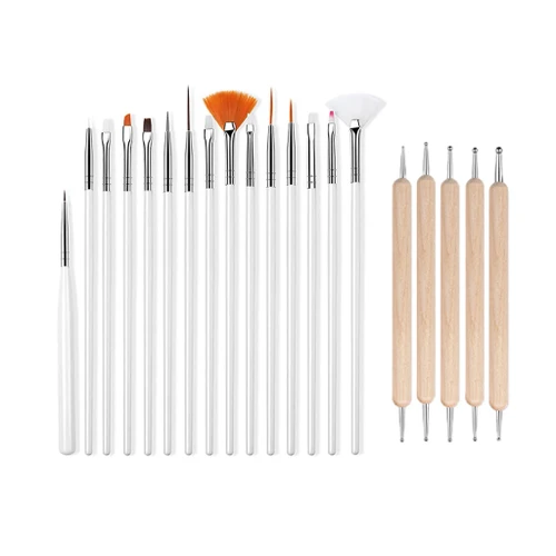 ACOS Brushes Tools Nail Art Set 20pcs professional nail brushes and dotting tools Gold Coast Brisbane Australia Wide, Complete nail artist kit with storage pouch, Nail art brushes for gel polish acrylic and detailed designs, Professional manicure tools for technicians and students, Profile Salon Supplies ACOS nail art set