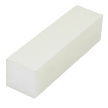 White Block Buffer Premium 100 100 grit professional nail buffer Gold Coast Brisbane Australia Wide, Coarse white nail buffing block for acrylic and gel enhancements, Professional nail technician buffer for shaping smoothing and refining artificial nails, White block nail buffer supplied individually, Profile Salon Supplies professional nail tools