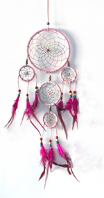 Light Pink Dream Catcher, 6.25" diameter