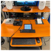 YORKVILLE SD2 Medium Studio Desk / Workstation - Woodgrain finish center view with gear