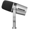 Shure MV7-Silver Podcast Microphone - Digital & Analog Dynamic Microphone angle side | EMI Audio