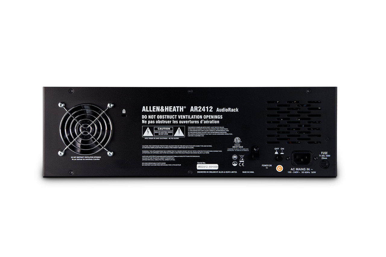ALLEN & HEATH AR2-2412-BLK 24 x 12 Remote AudioRack, dSNAKE I/O