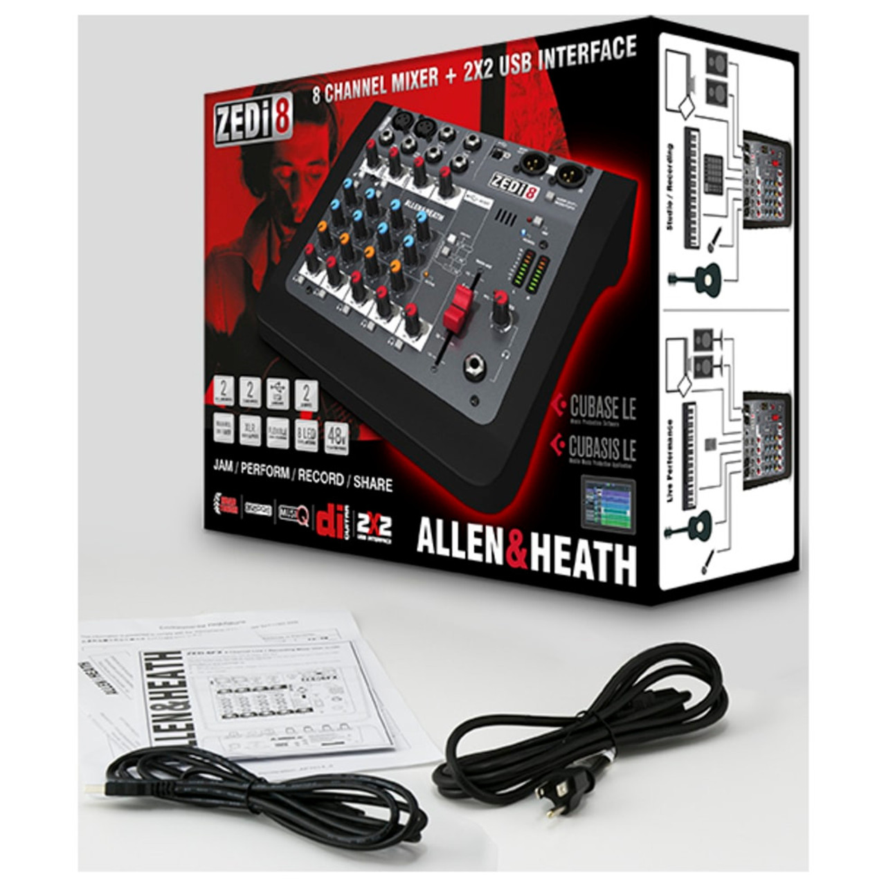 ALLEN & HEATH ZEDI8 2 Mic/Line with Active DI 2 Stereo Inputs, 24 