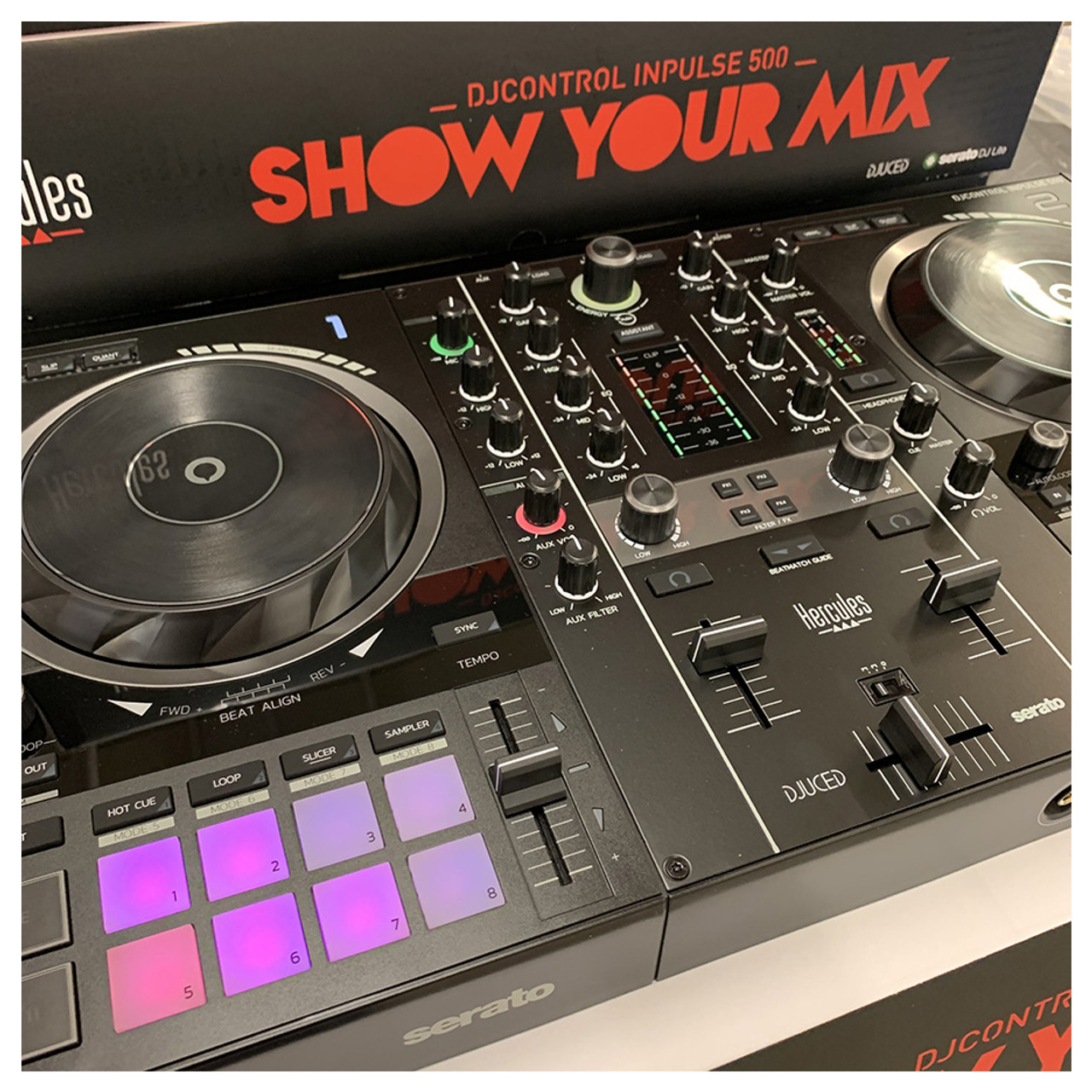 Hercules DJControl Inpulse 500 2-Channel DJ Controller with Built-in audio  interface